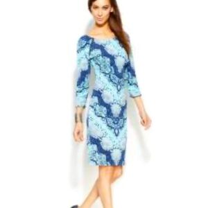 INC International Concepts | Blue And Turquoise Snakeskin Print Dress